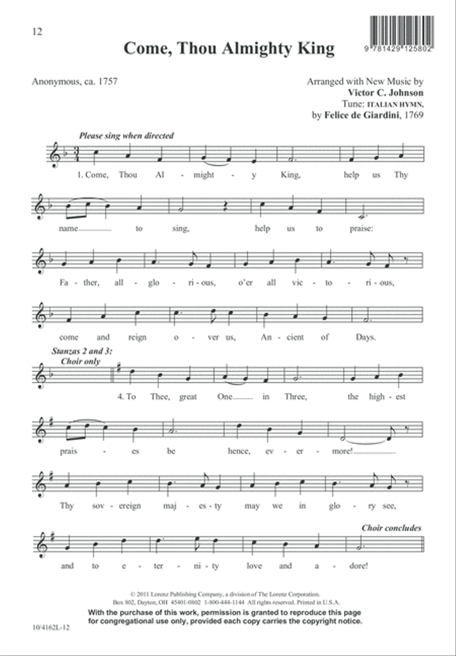 Come, Thou Almighty King 4-Part scores gallery preview page 12