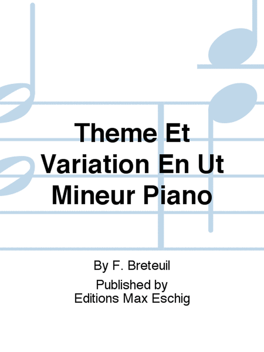 Theme Et Variation En Ut Mineur Piano