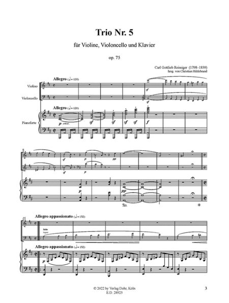 Klaviertrio Nr. 5 D-Dur op. 75 (ca. 1832)