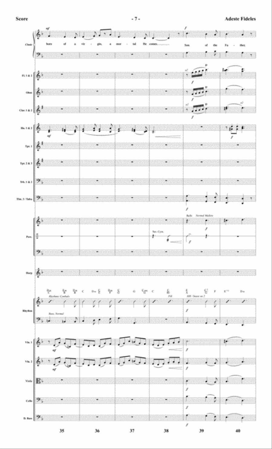 Adeste Fideles - Orchestral Score and Parts Choir scores gallery preview page 9
