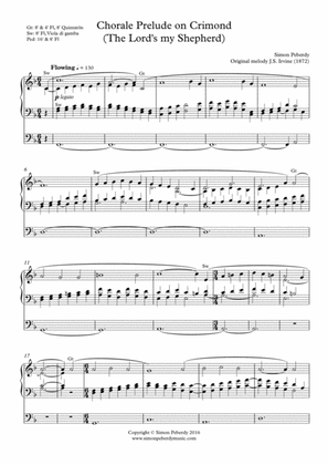 Organ Chorale Prelude on Crimond (The Lord's my Shepherd) by Simon Peberdy (original melody J.S.Irvi