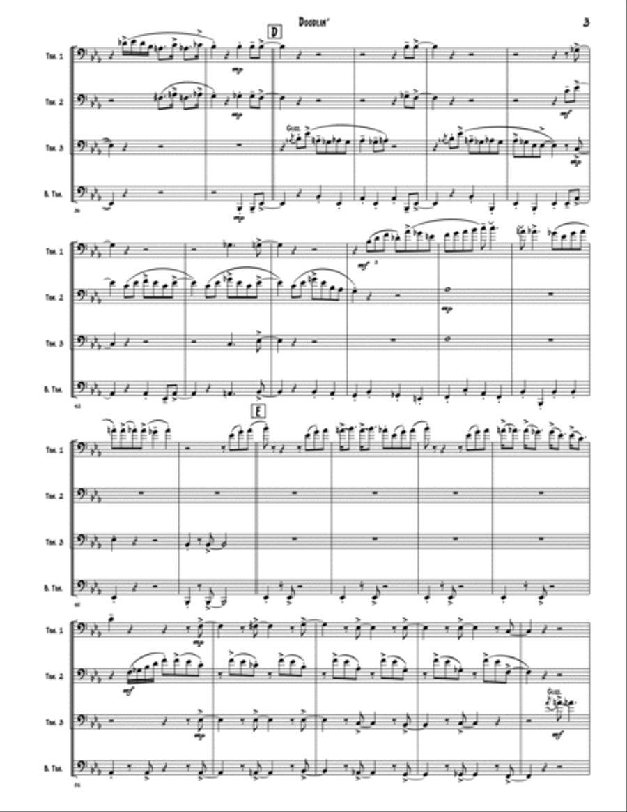 Doodlin' Brass Quartet scores gallery preview page 3