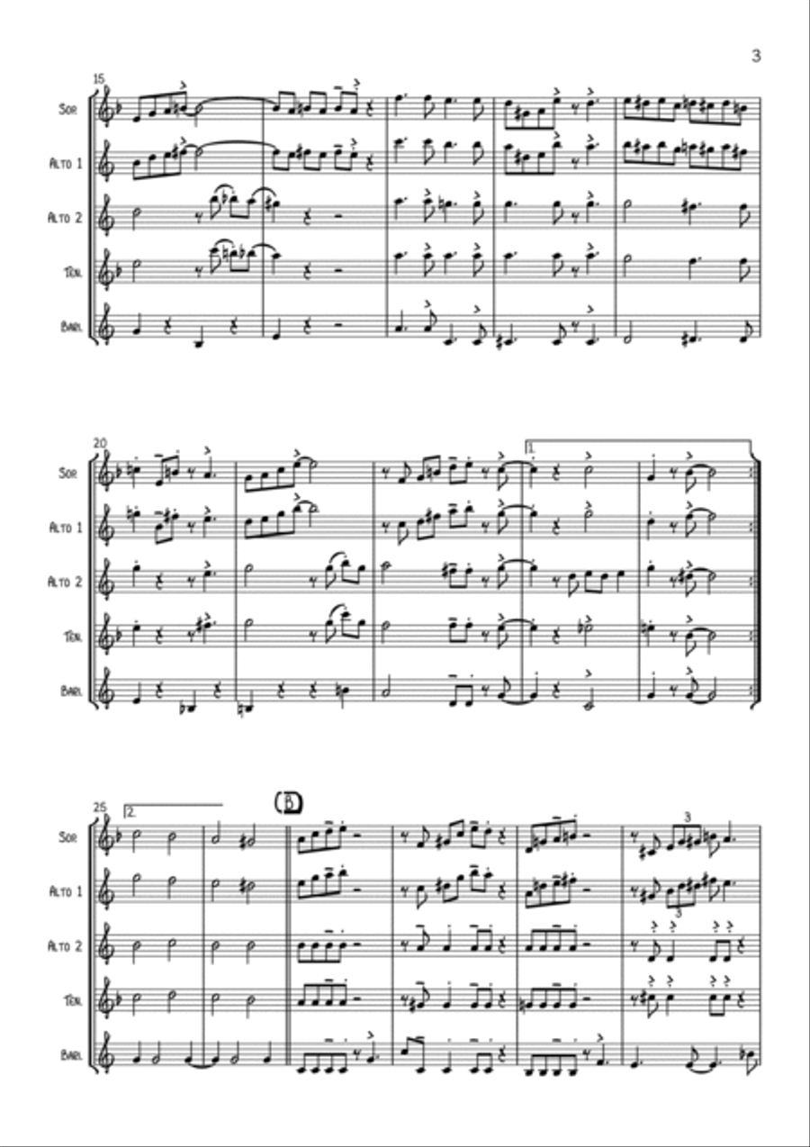 After You've Gone Saxophone Quartet scores gallery preview page 3
