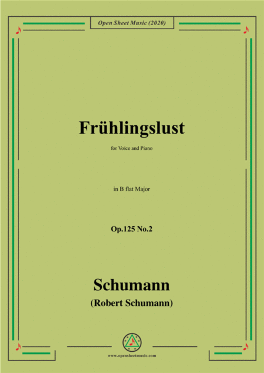 Schumann-Frühlingslust Op.125 No.2,in B flat Major Voice scores gallery preview page 1