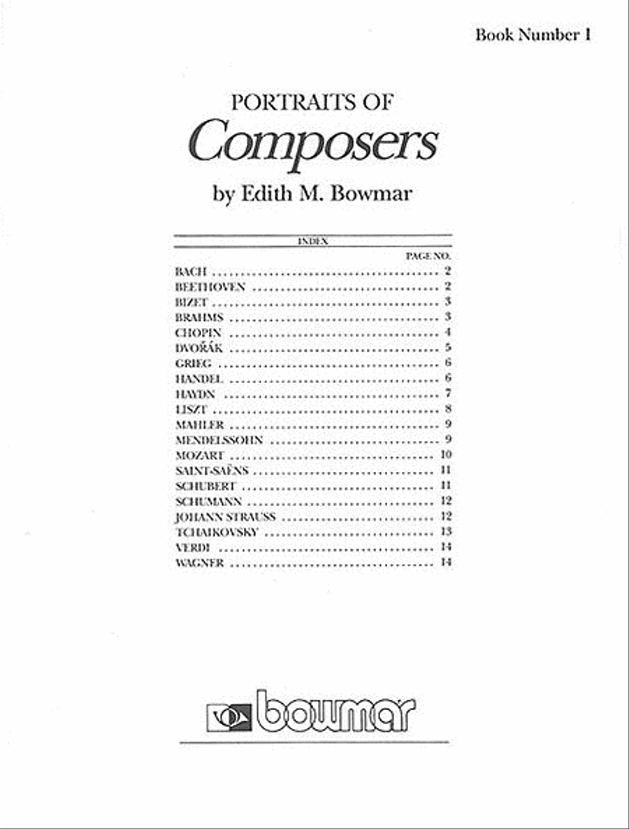 Portraits of Great Composers Posters & Prints scores gallery preview page 1
