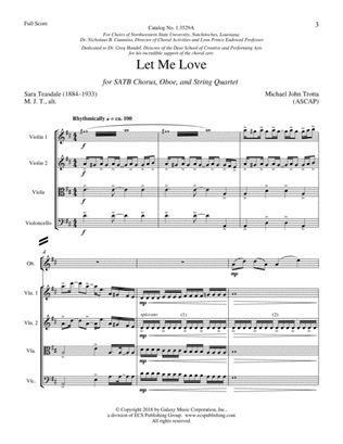 Let Me Love from For a Breath of Ecstasy (Downloadable Full Score)
