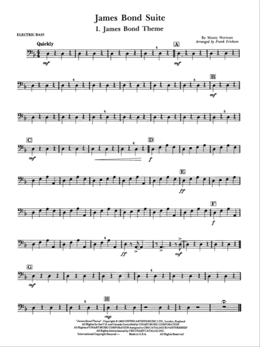 James Bond Suite (Medley): String Bass Concert Band scores gallery preview page 1