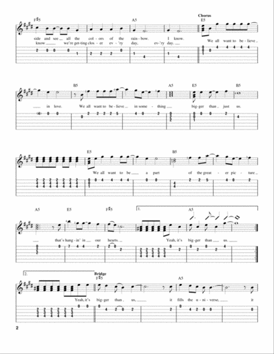 Bigger Than Us Acoustic Guitar scores gallery preview page 2