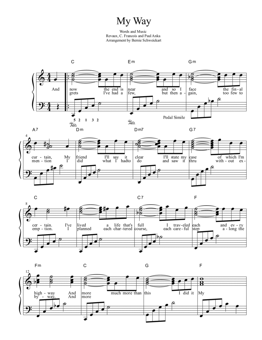 My Way My Way Voice scores gallery preview page 1