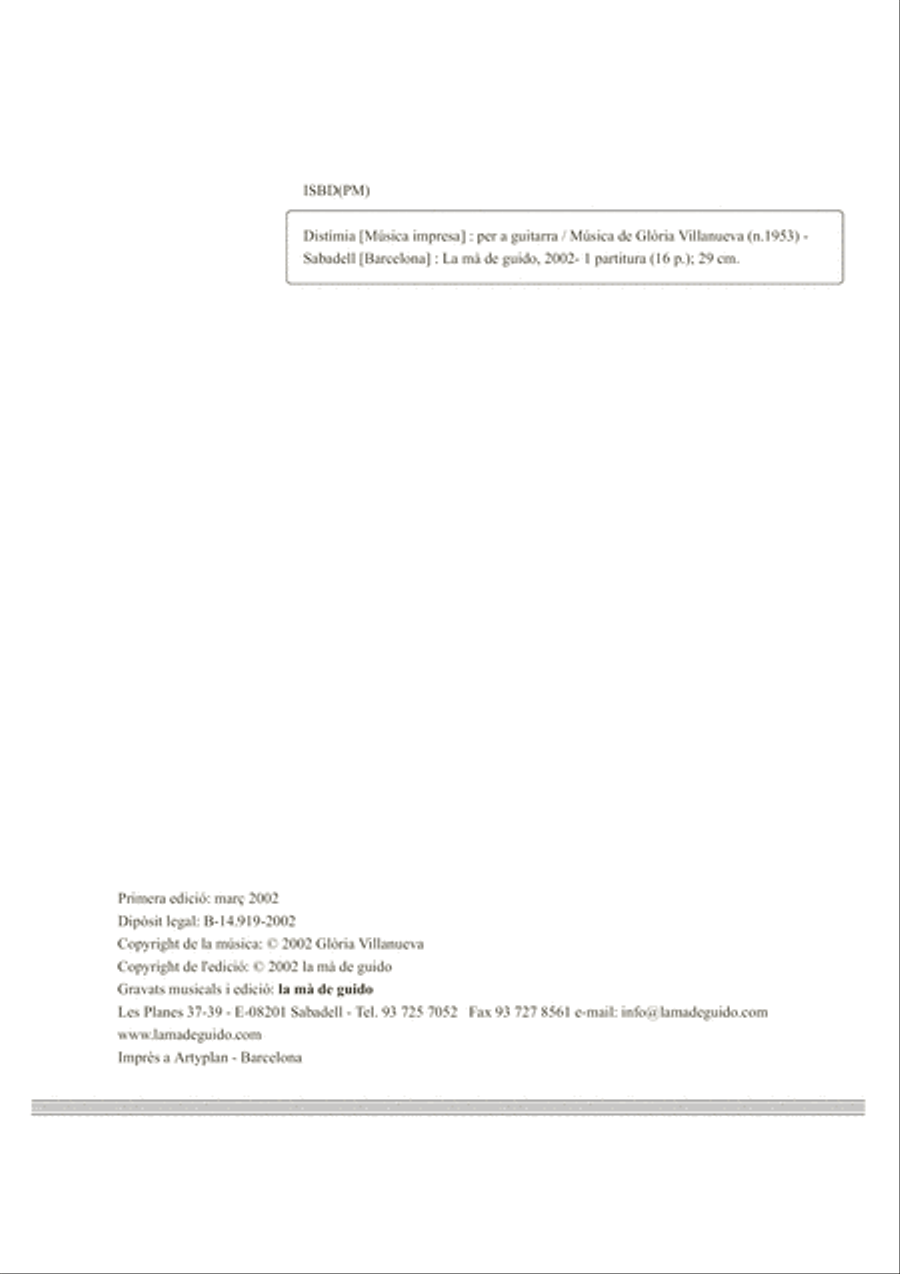 Distímia Distímia Classical Guitar scores gallery preview page 2