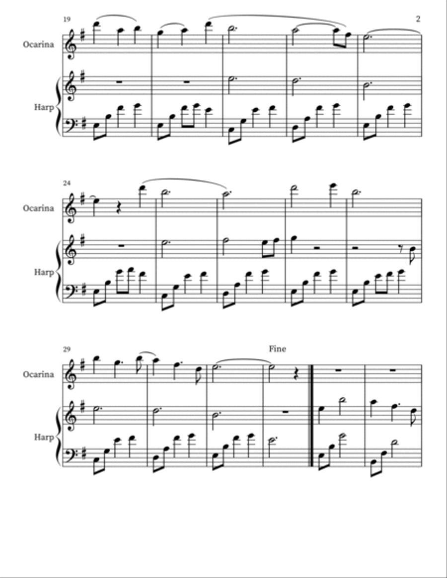 Tinuviel - Ocarina and Harp Small Ensemble scores gallery preview page 2