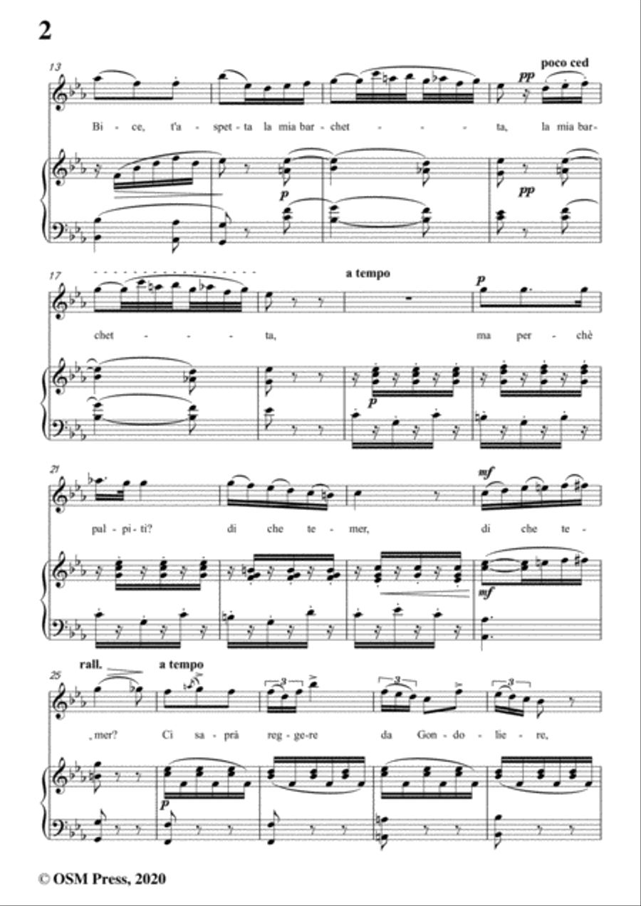 Donizetti-Sull'onda tremola,in E flat Major,for Voice and Piano Voice Solo scores gallery preview page 4