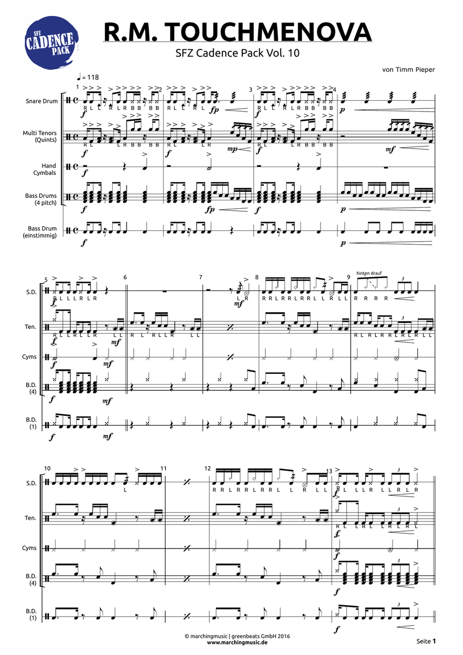 R. M. TOUCHMENOVA (Street Cadence) Marching Band scores gallery preview page 2