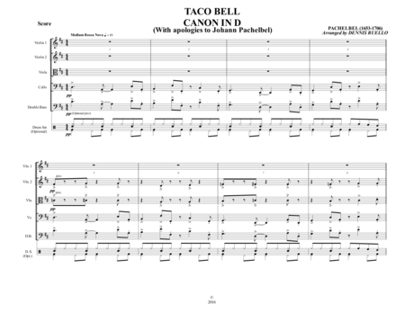 TACO BELL CANON IN D - String Orchestra - Bossa Nova image number null