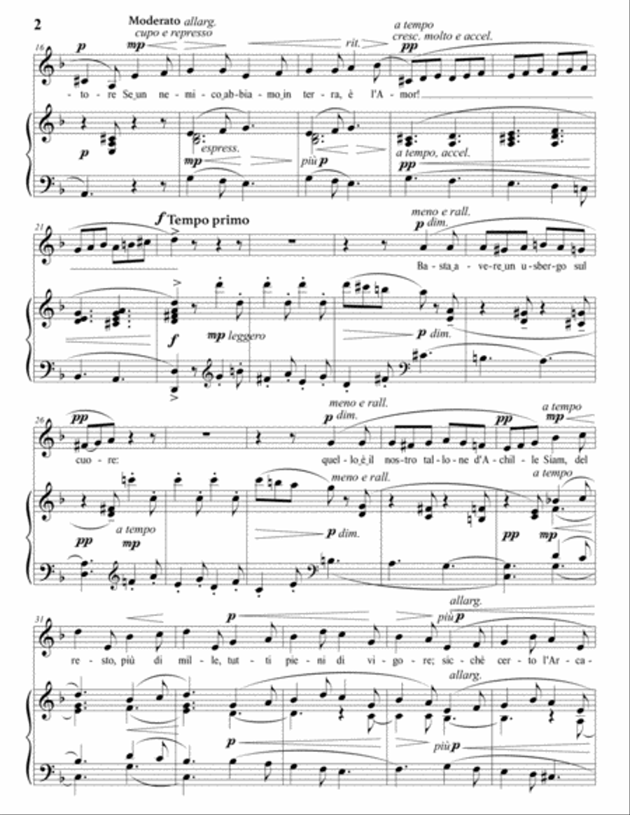DONAUDY: Tempo è alfin di muover guerra (transposed to D minor) Voice scores gallery preview page 3