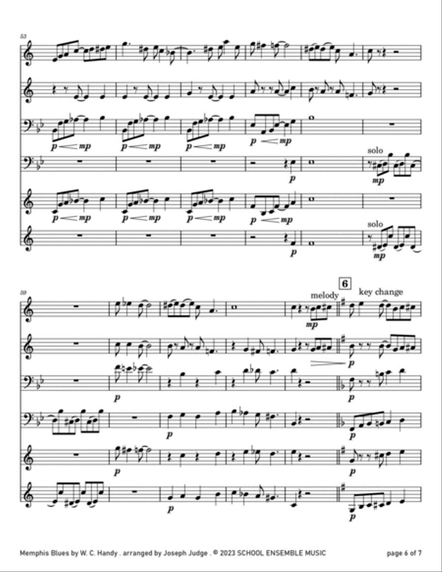 Memphis Blues by Handy for Brass Quartet in Schools Brass Quartet scores gallery preview page 6