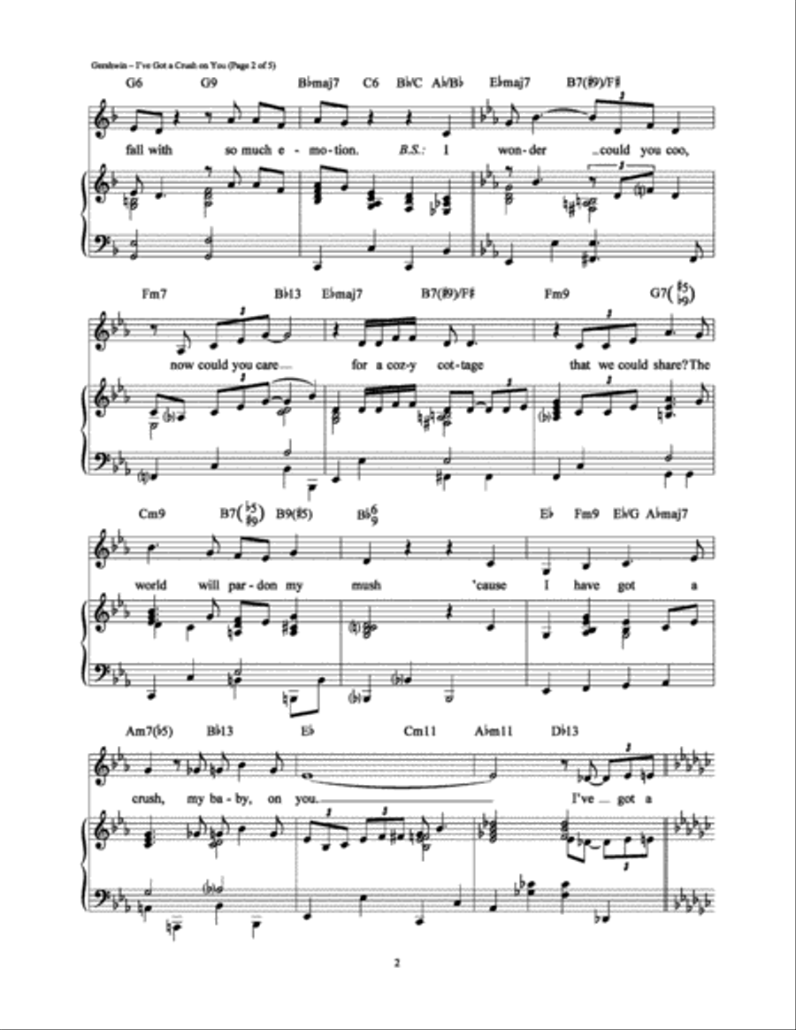 I've Got a Crush On You Piano, Vocal, Guitar scores gallery preview page 2