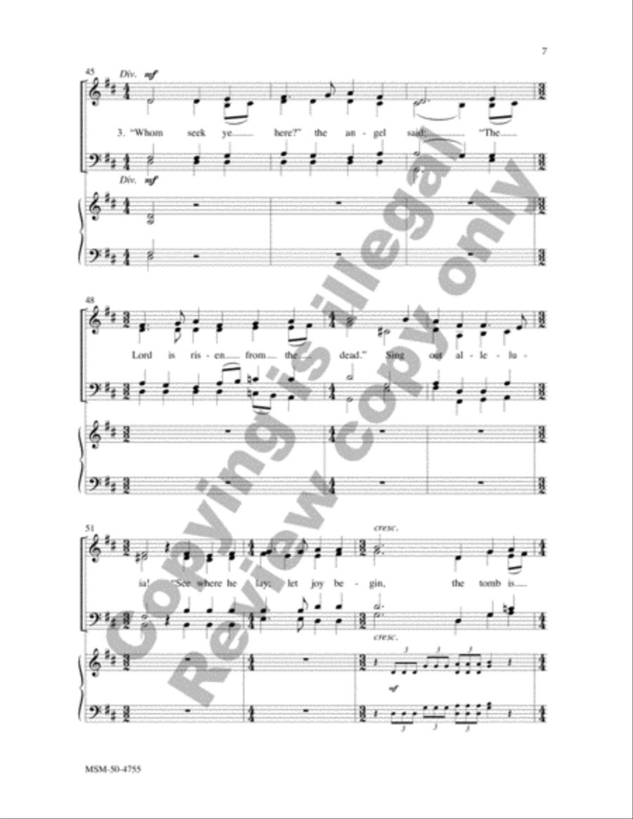 The Lord Is Risen Again (Choral Score) image number null