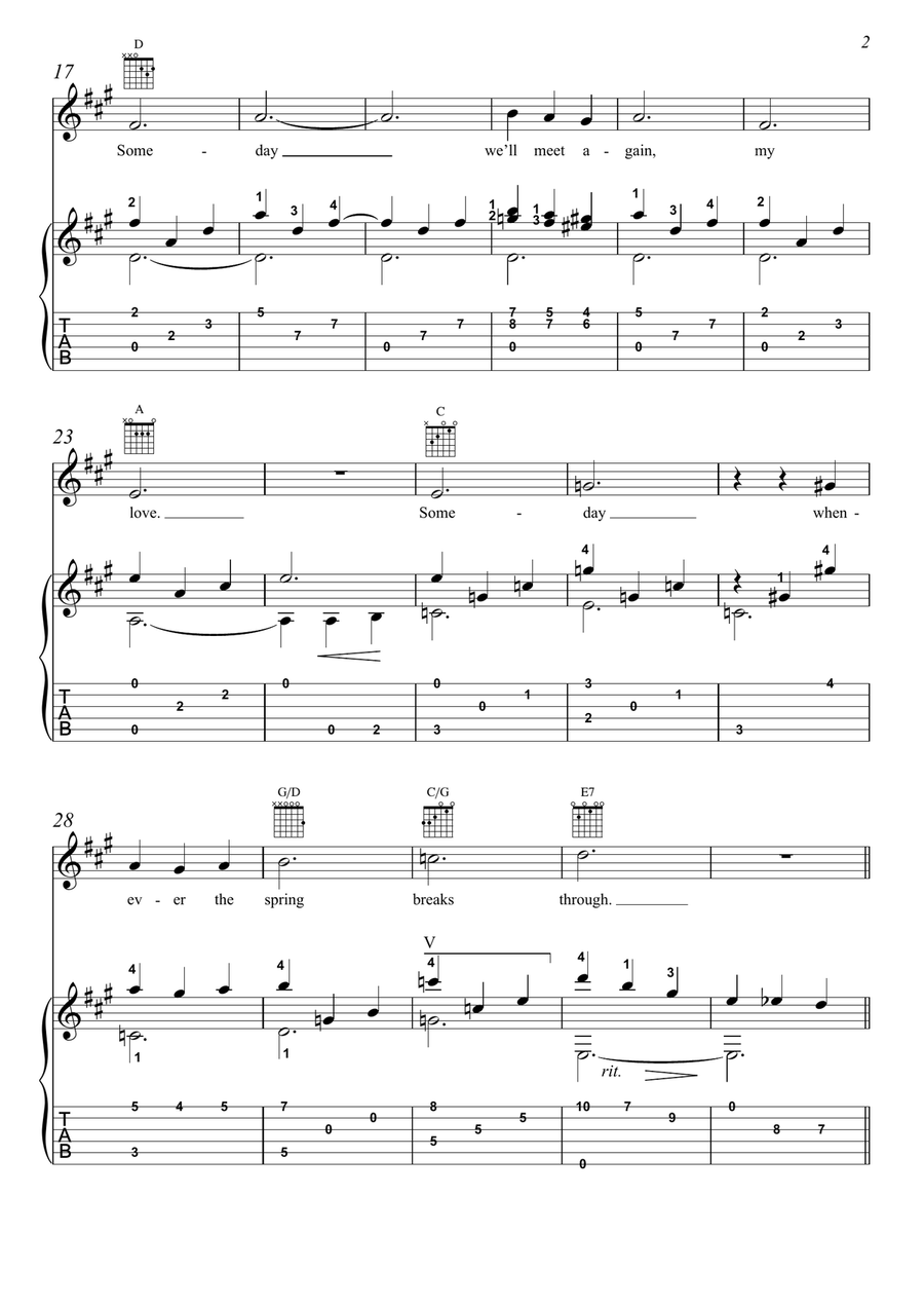 Somewhere, My Love Somewhere, My Love Acoustic Guitar scores gallery preview page 2
