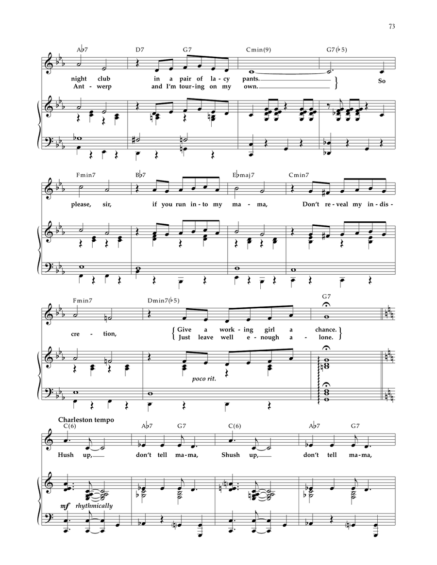 Don't Tell Mama (from Cabaret) Voice scores gallery preview page 2