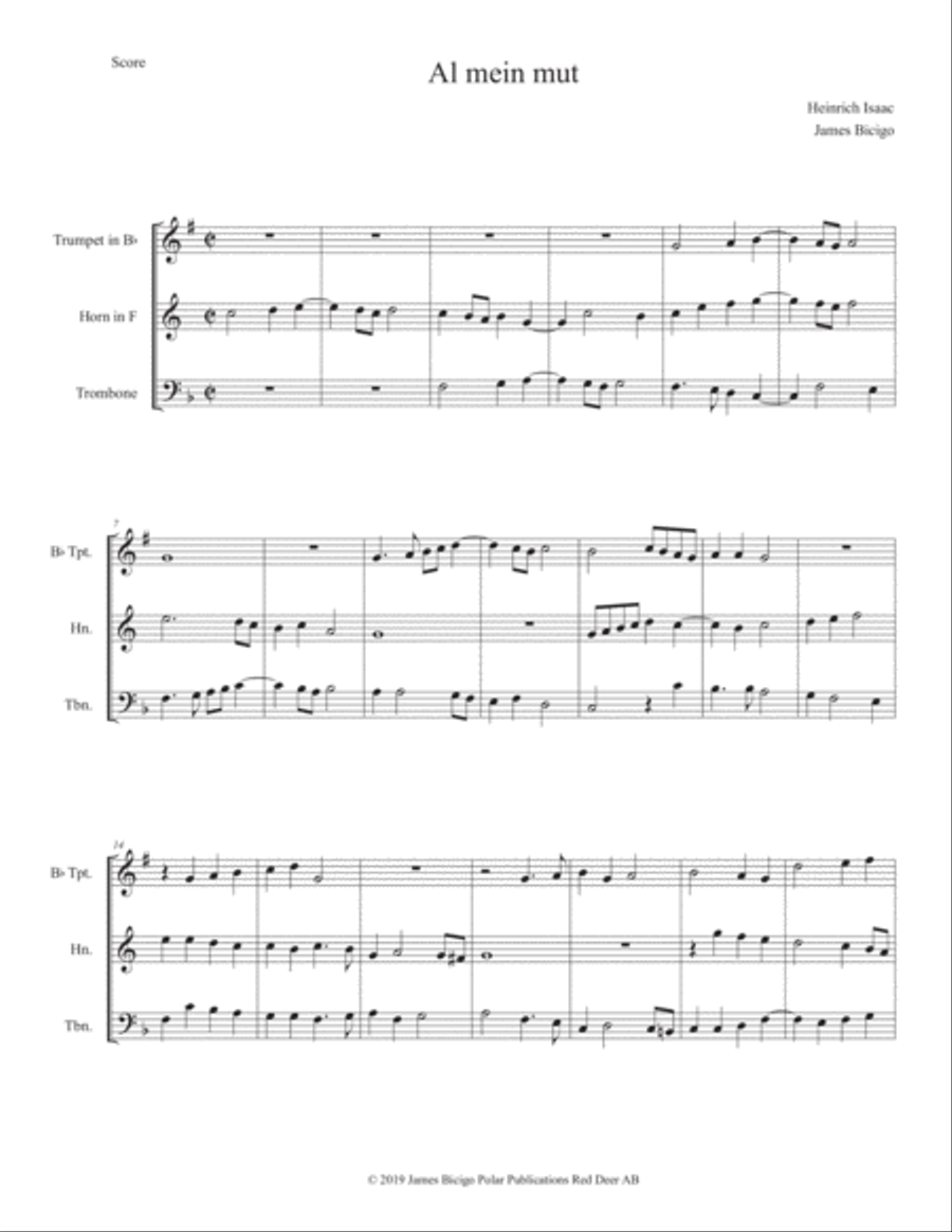 Al mein Mut Horn scores gallery preview page 1
