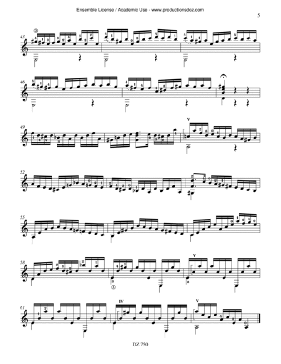 Suite no 2, BWV 1008 Classical Guitar scores gallery preview page 5