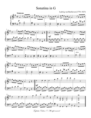 BEETHOVEN - SONATINA in G - For Piano