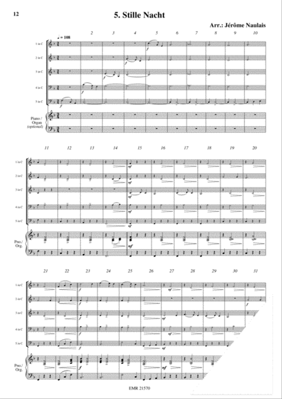 18 Christmas Songs Brass Quintet scores gallery preview page 7