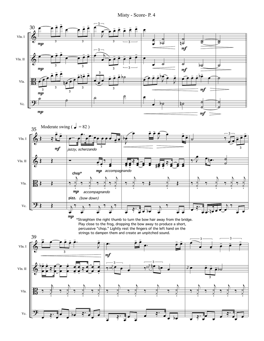 Misty String Quartet scores gallery preview page 4