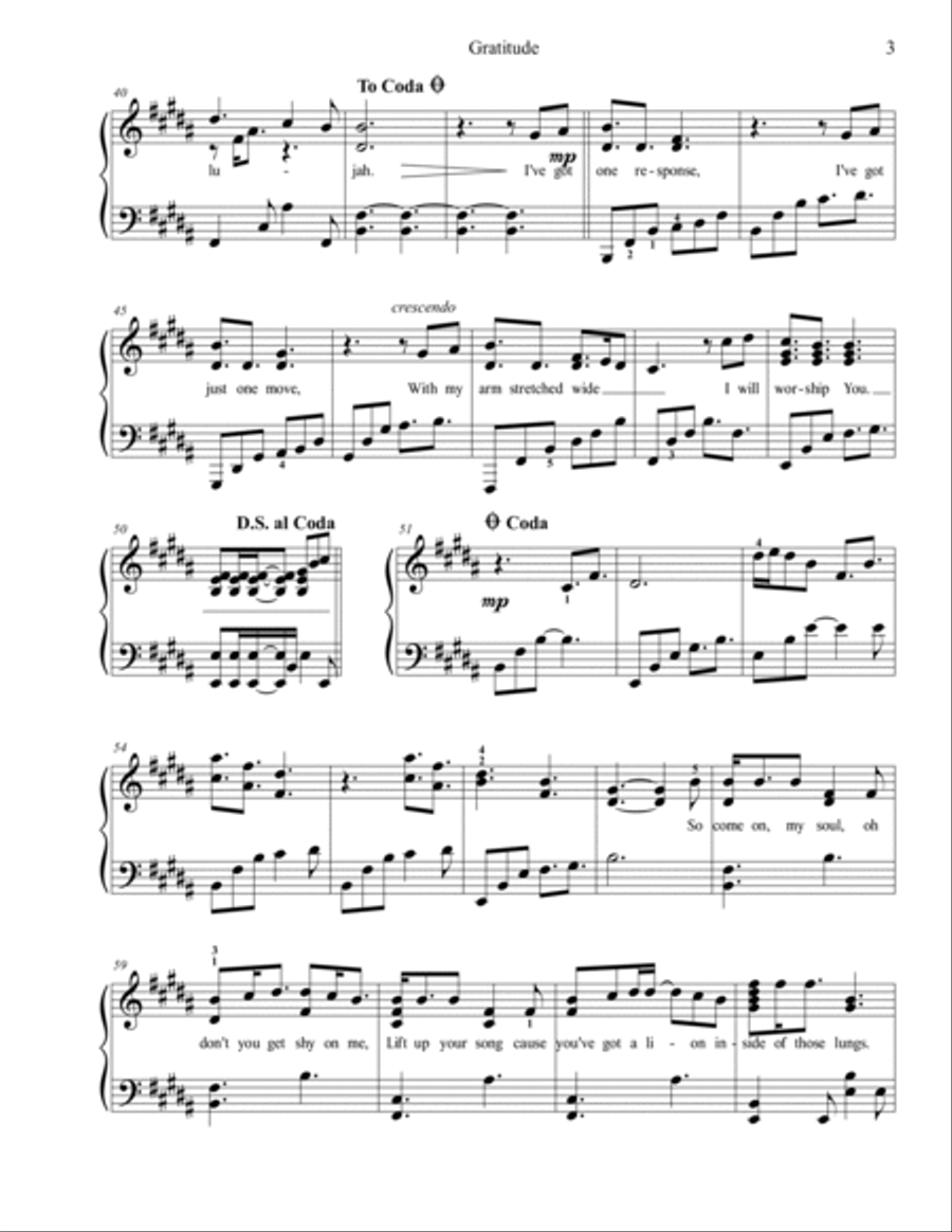 Gratitude Piano Solo scores gallery preview page 4