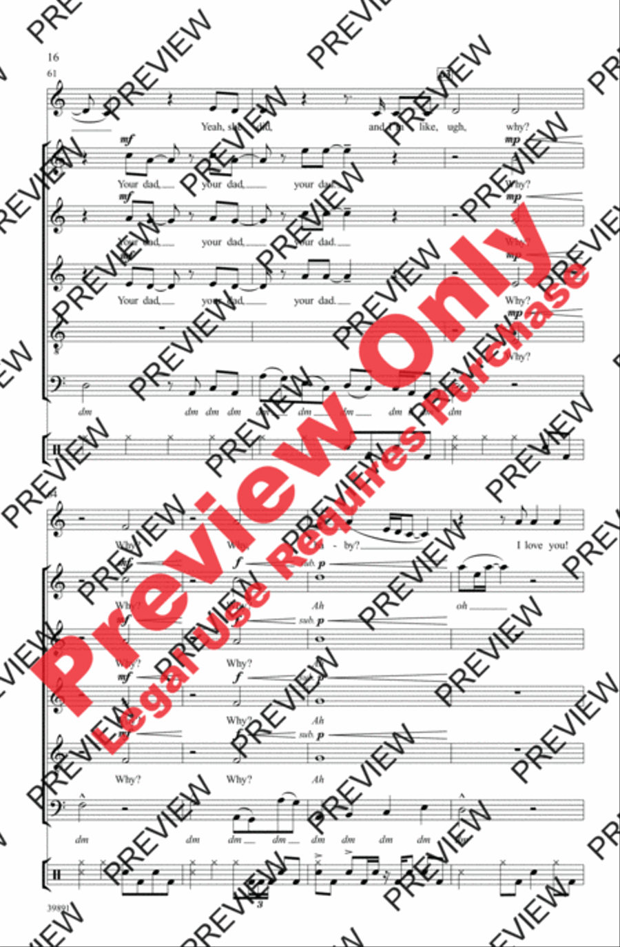 Forget You 4-Part scores gallery preview page 16
