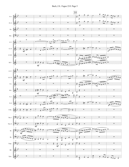 Fugue no. 23, Book I, Well-Tempered Clavier - Extra Score