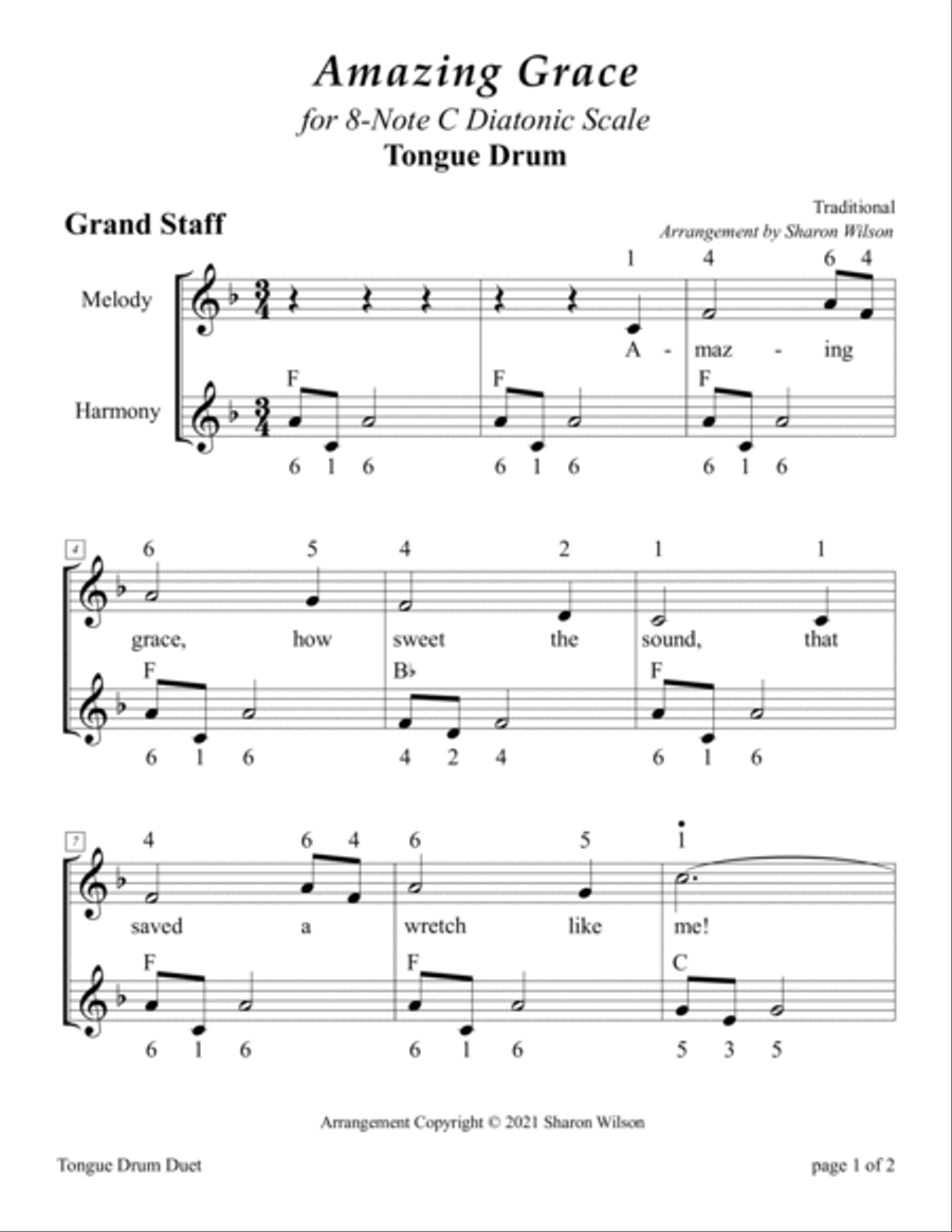 8 note tongue drum sheet music cheap