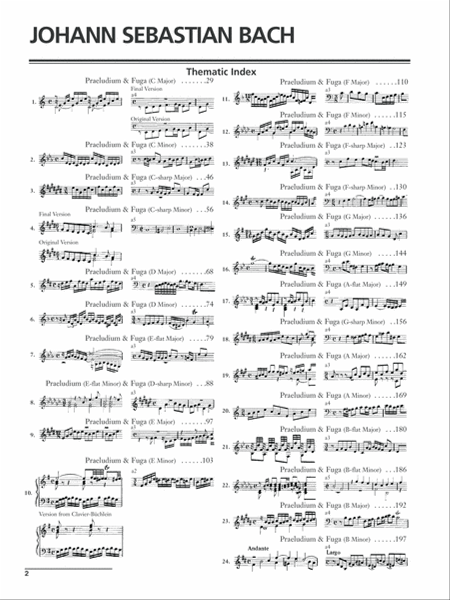 Bach -- The Well-Tempered Clavier, Volume 1 Piano Solo scores gallery preview page 2