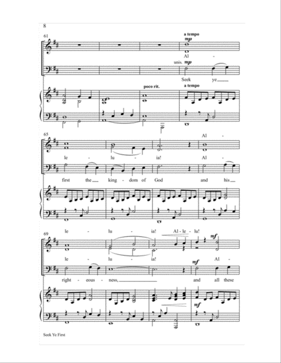 Seek Ye First Seek Ye First 4-Part scores gallery preview page 8
