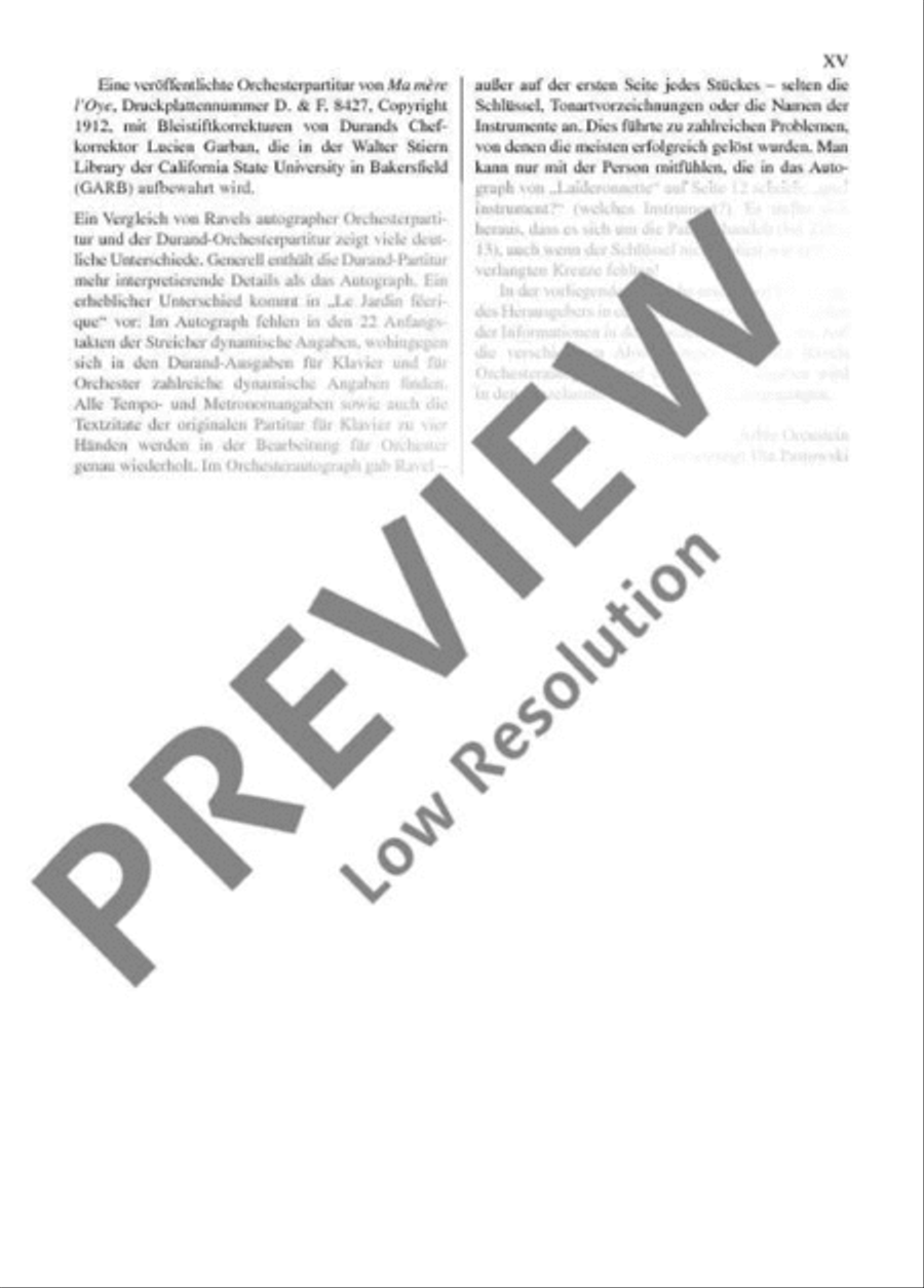 Ma Mère L'Oye Orchestra scores gallery preview page 16