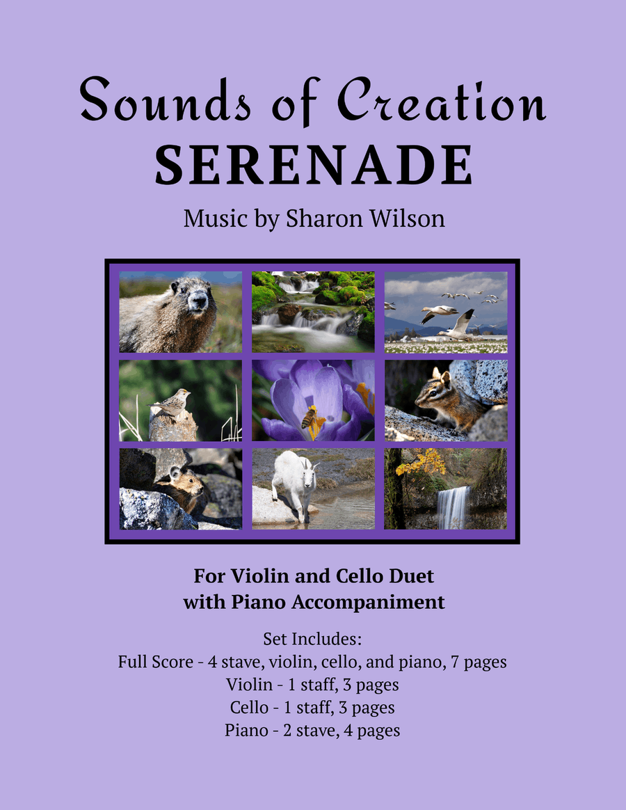 Sounds of Creation: Serenade (Violin and Cello Duet with Piano Accompaniment) Piano Trio scores gallery preview page 1
