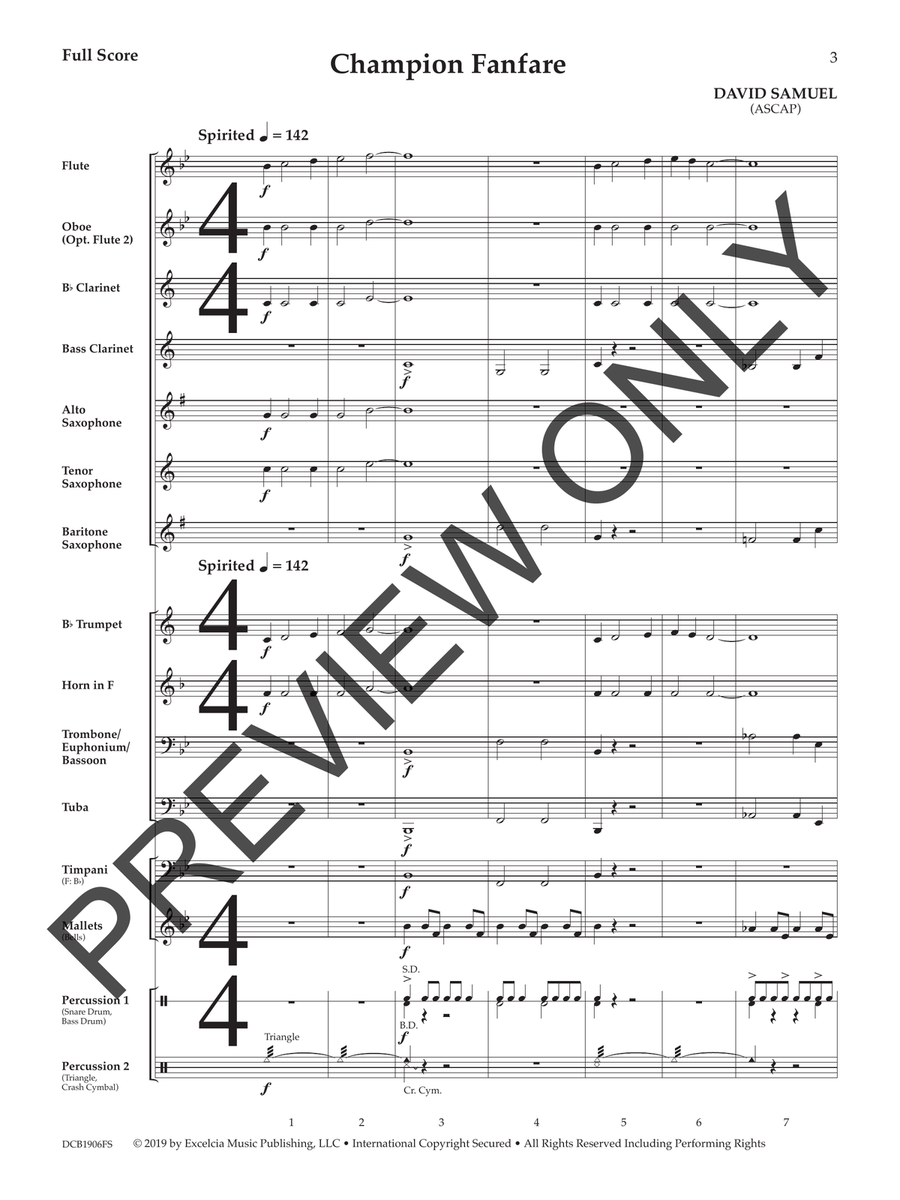 Champion Fanfare Champion Fanfare Concert Band scores gallery preview page 4