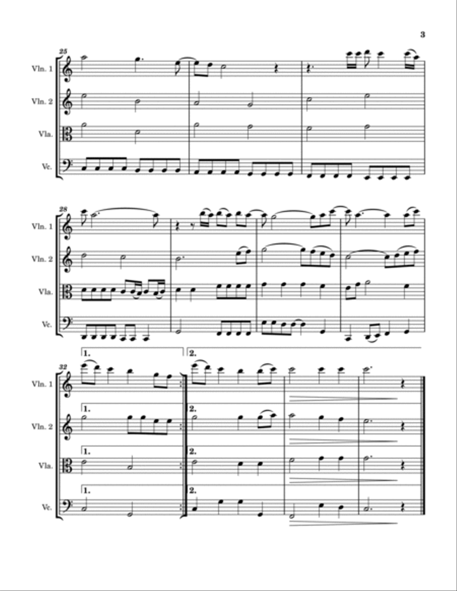 A Whiter Shade Of Pale String Quartet scores gallery preview page 3