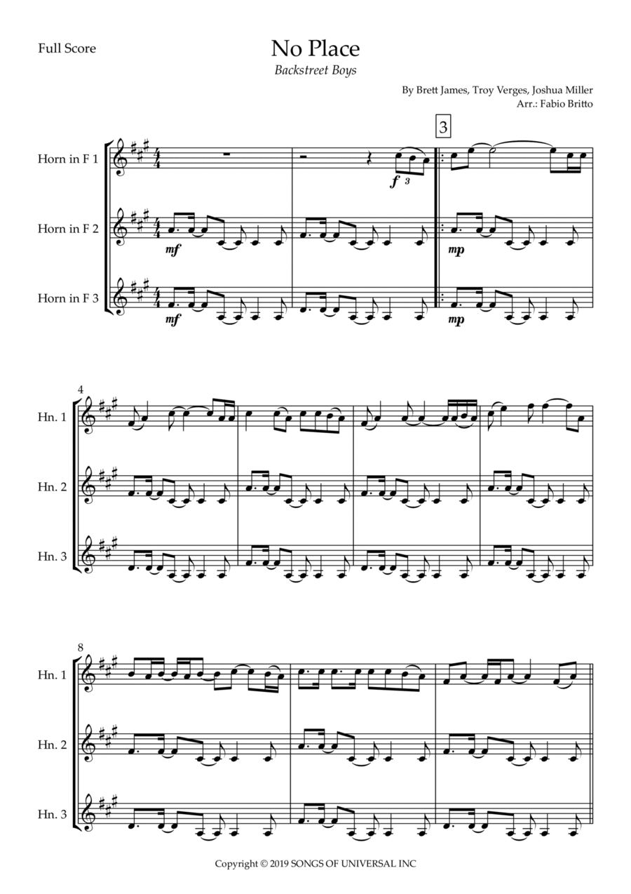 No Place No Place Brass Ensemble scores gallery preview page 1