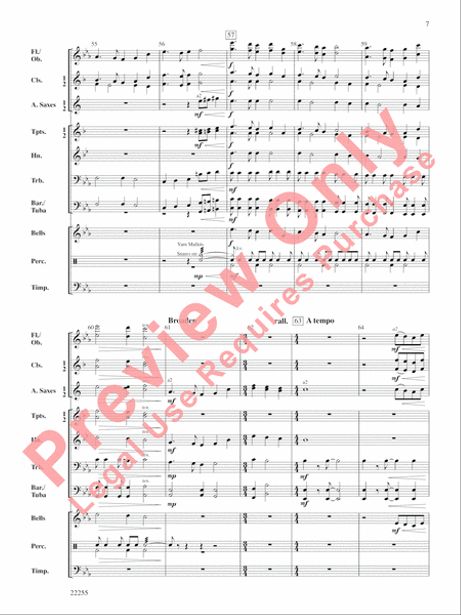 Wind Mountain Overture Concert Band scores gallery preview page 8