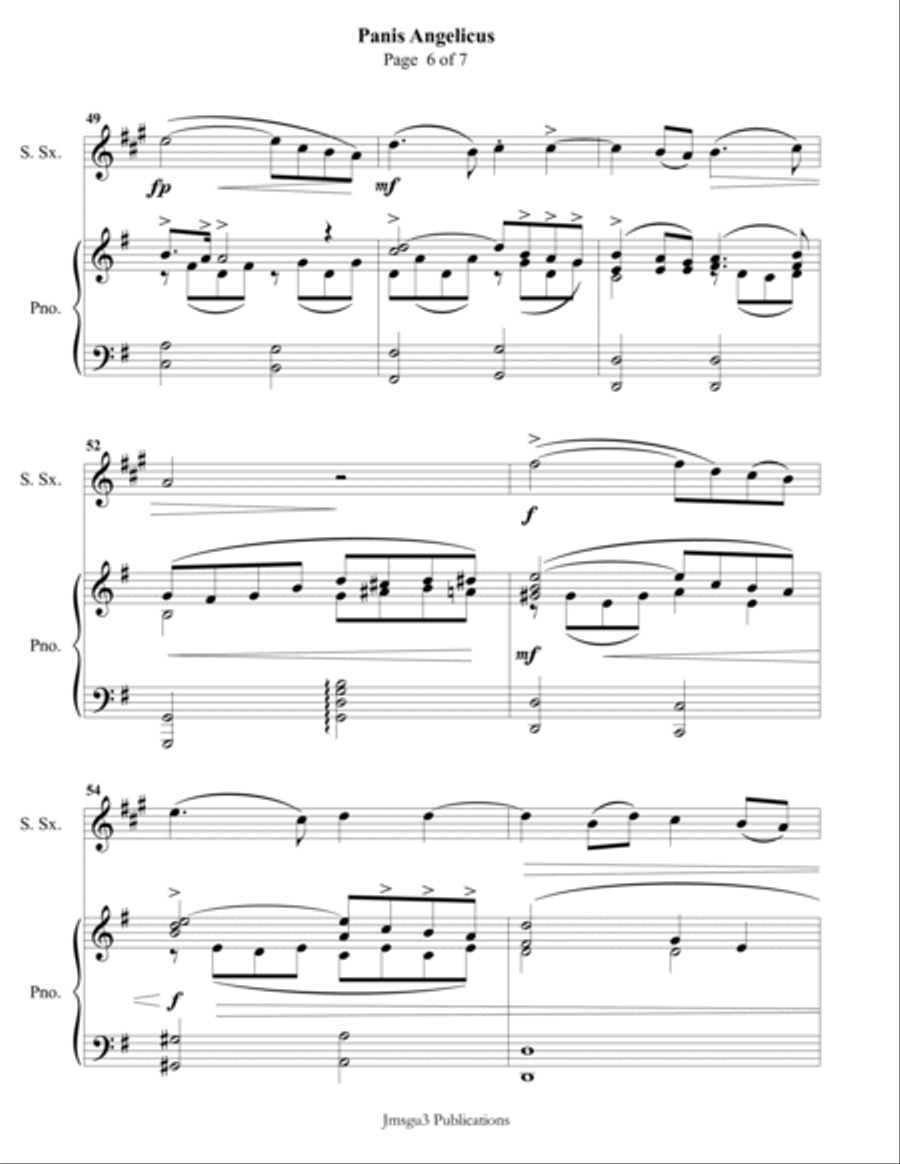 Franck: Panis Angelicus for Soprano Sax & Piano Soprano Saxophone scores gallery preview page 6
