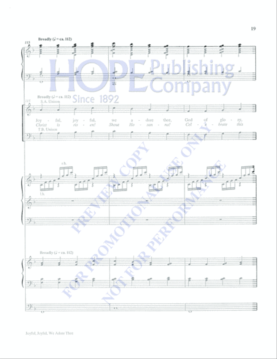 Joyful, Joyful, We Adore Thee 4-Part scores gallery preview page 19
