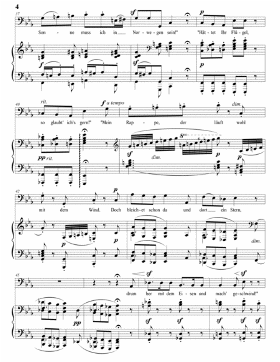 LOEWE: Odins Meeresritt, Op. 118 (transposed to C minor, bass clef) Voice scores gallery preview page 5