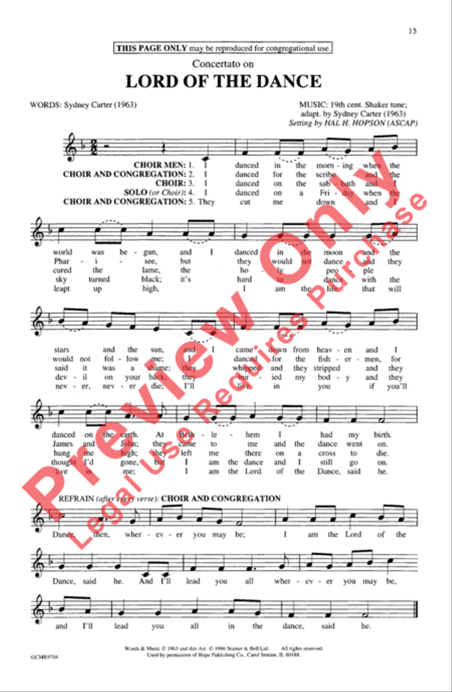 Concertato on Lord of the Dance 4-Part scores gallery preview page 15