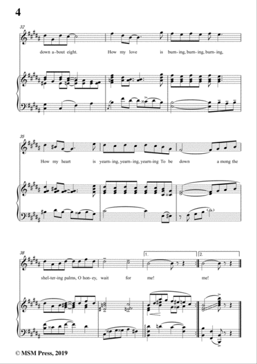 Abe Olman-Down Among the Sheltering Palms,in F sharp Major,for Voice&Piano Voice scores gallery preview page 6