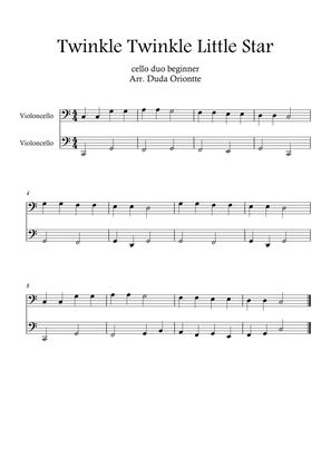 Twinkle Twinkle Little Star DUET (For BEGINNER and kids) (cello duo)