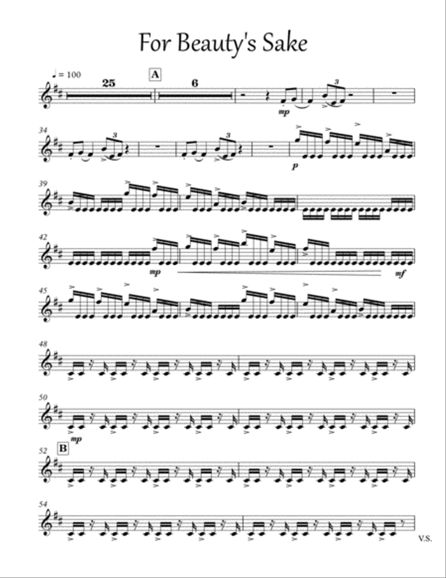 For Beauty's Sake - parts Small Ensemble scores gallery preview page 4