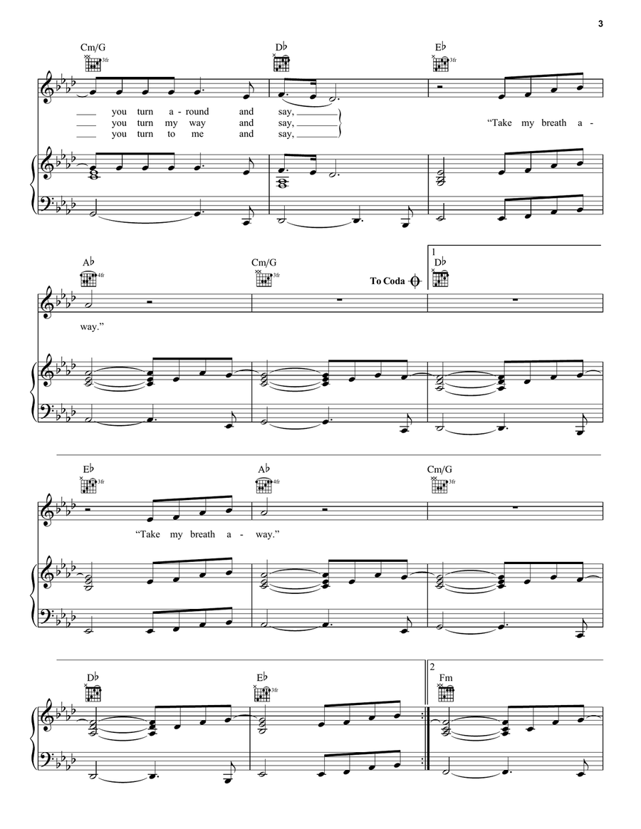 Take My Breath Away (Love Theme) Acoustic Guitar scores gallery preview page 3