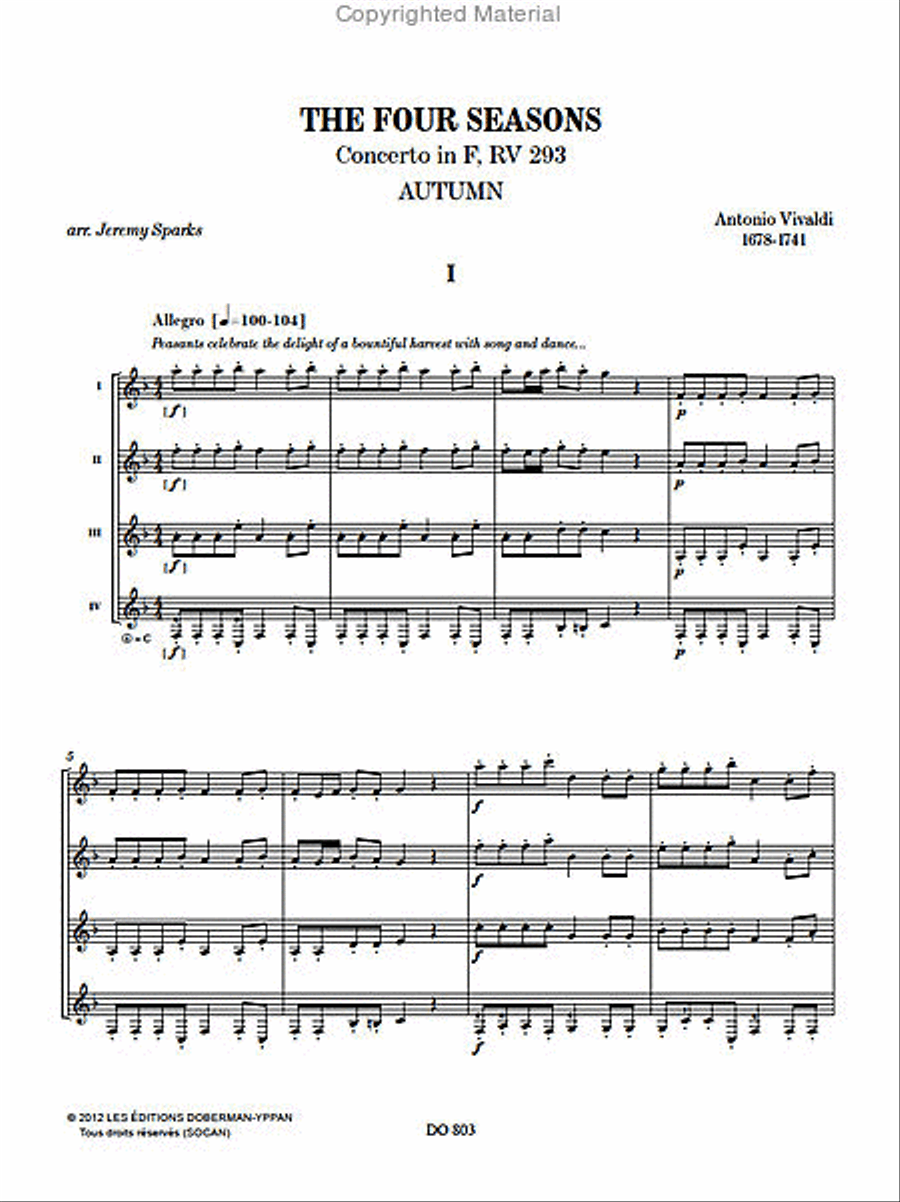 The Four Seasons - Autumn Guitar Ensemble scores gallery preview page 2
